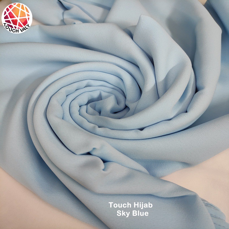 Premium Quality Hijab Diamond Georgette SKY BLUE Colour Soft Summer Comfortable Size: 90 x 30 inch full coverage. - Hijab Collection. 