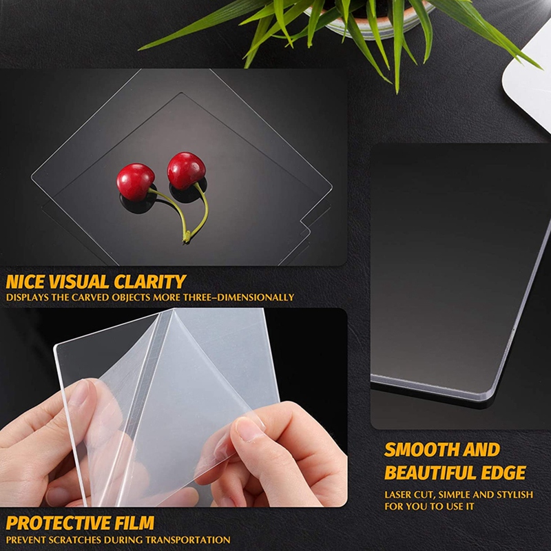 Acrylic Sheet Clear Cast for LED Light Base Table Signs DIY Display Projects Craft Led Lights for Projects 6 Pieces. 