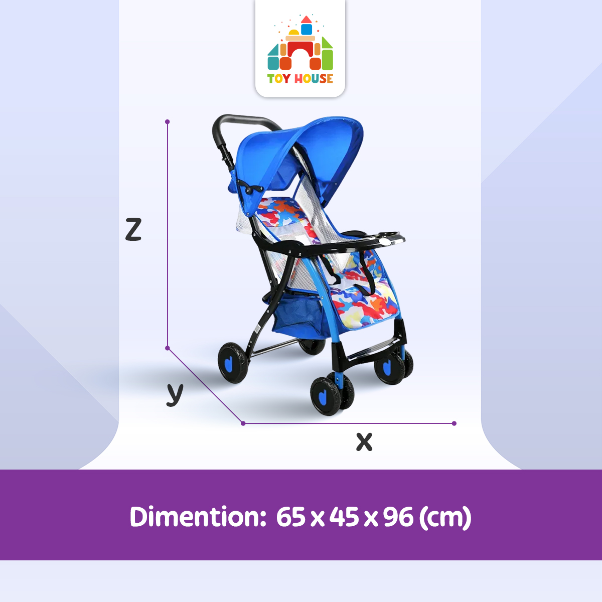 Soft mesh support Baby Stroller 722c Pram - Red. 
