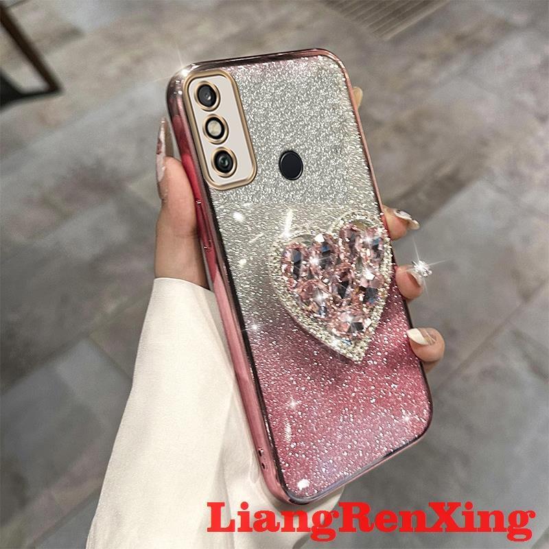 Casing TECNO SPARK 6 GO TECHNO SPARK 6 GO phone case Softcase Silicone shockproof Cover new design luxury Airbag bracket for girl with holder SFQNZJ01. 