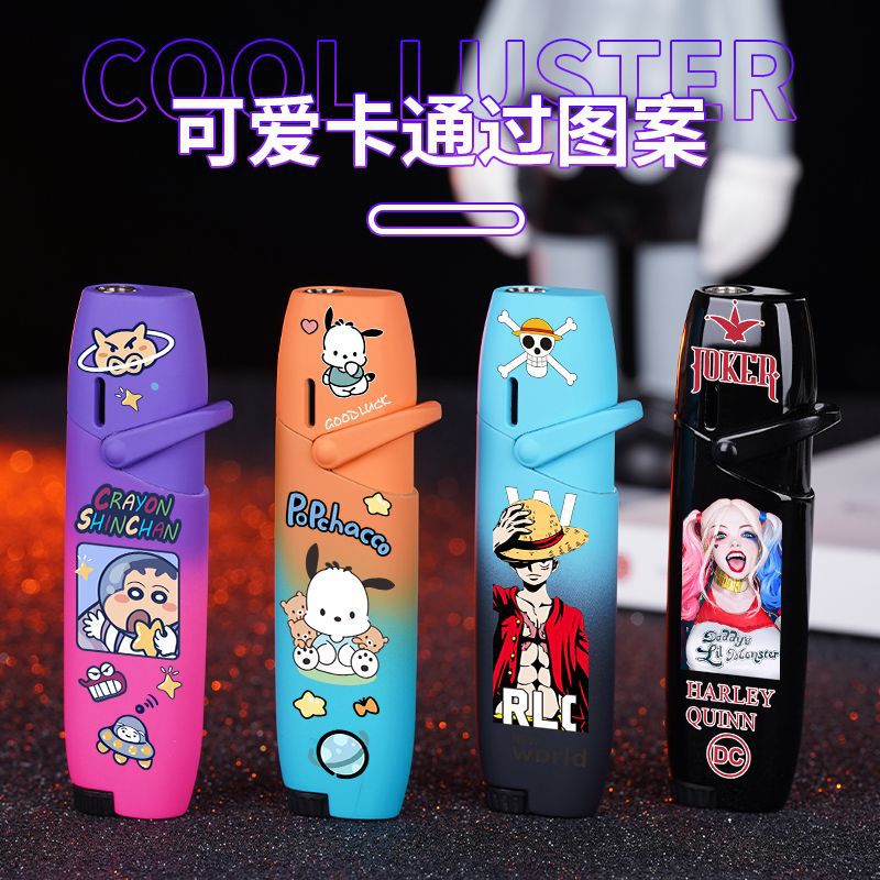 New Cool Cute Cartoon Creativity Unique Gradient Strawberry Bear Windproof Lighter for Boyfriend for Girlfriend. 