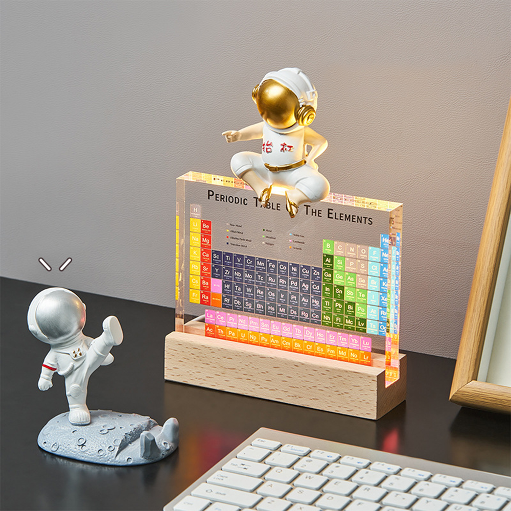 Acrylic Periodic Table Of Elements With Samples With The Light Base Ornament School Teaching Display Chemical Element - Innovative Design