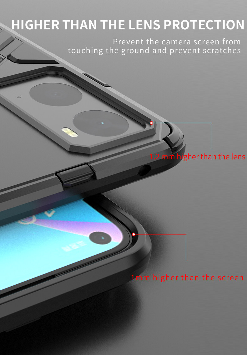 Lenuo Punk-Casing For Oppo K10 4G / A36 / A76 4G / A96 4G / Realme 9i Back Cover Eight-Color Anti-Fall And Anti-Slip Phone Bracket Lens Protection Cover Lovers Case. 
