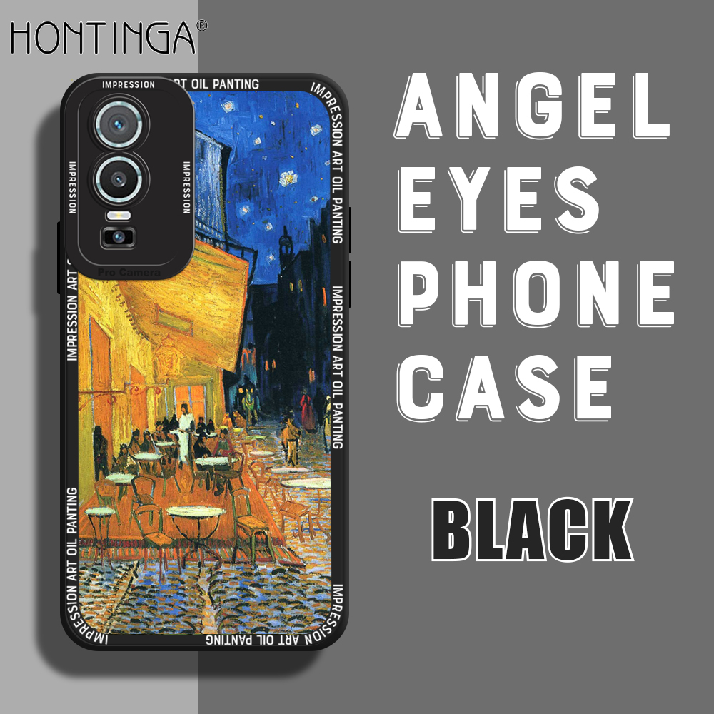 Hontinga for Vivo Y76 5G Back Cover Oil Painting Fashion Case Camera Protection Soft Silicone TPU Phone Cases