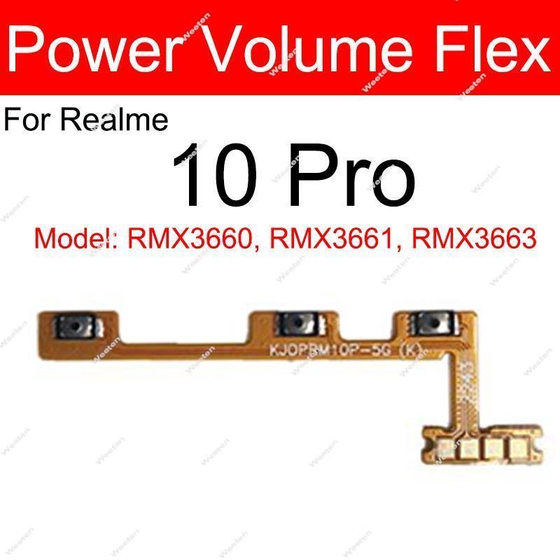 Power Volume Flex Cable For Realme 10 11 Pro Plus 10S 11X 4G 5G On OFF Power Volume Switch Side Keys Flex Cable Parts. 