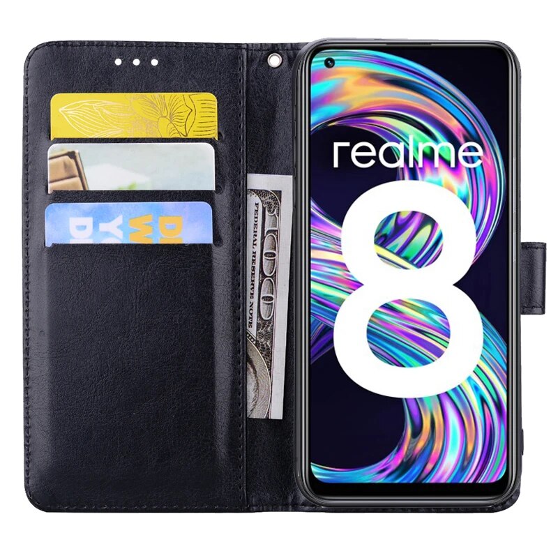 Case For Realme 8 RMX3085 Cover Phone Protective Shell Funda Realme8 Case Flip Wallet Stand Leather Book Etui Hoesje Coque Bag. 