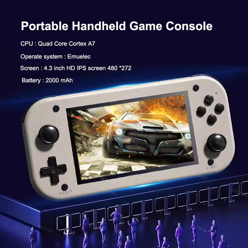 M17 Retro Handheld Electronic Video Game Console 4.3'' IPS Screen Emuelec Game Emulator System 64GB 128GB 20000+ Games Xmas Gift. 
