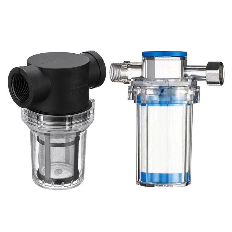 2 Set Water Filter Front Tap Water Purifier Mesh Strainer Water Pump Filter Irrigation High Flow Pipeline Filter, 142X113X55Mm & 121X88X52Mm. 
