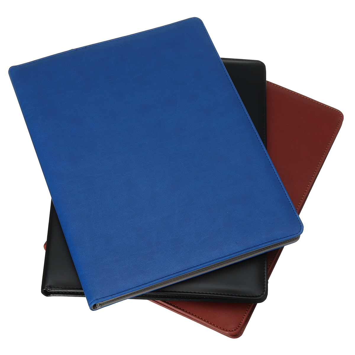 A4 PU Leather File Folder With Calculator Multifunction Document Organizer - Brown without calculator. 