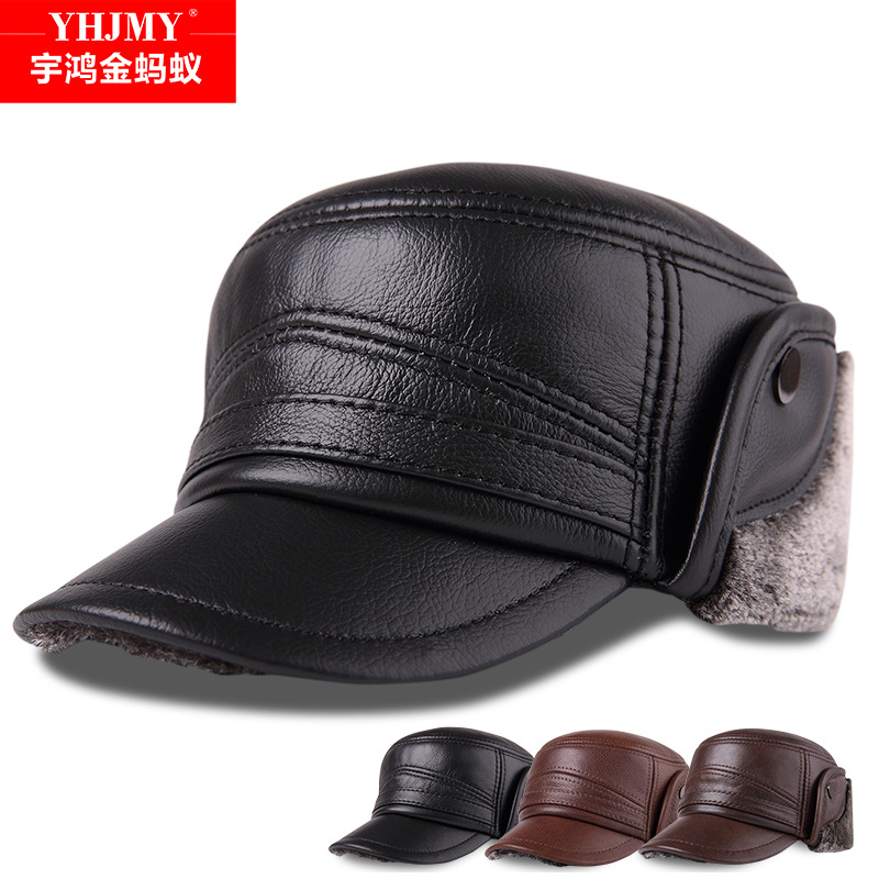 Layer Cowhide Windproof Trapper Hat 