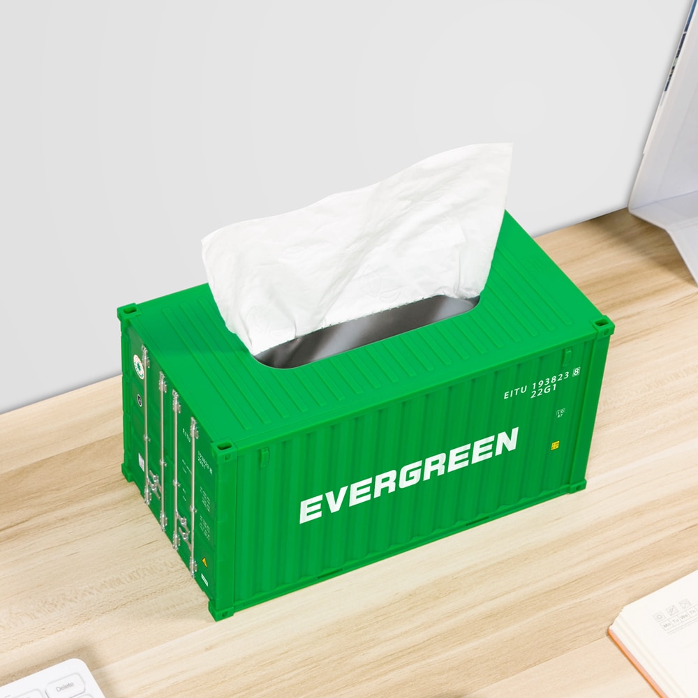 Docker Shipping Container Model Tissue Boxes Desktop Paper Holder Storage Napkin Case Organizer Ornament Special Container Box. 
