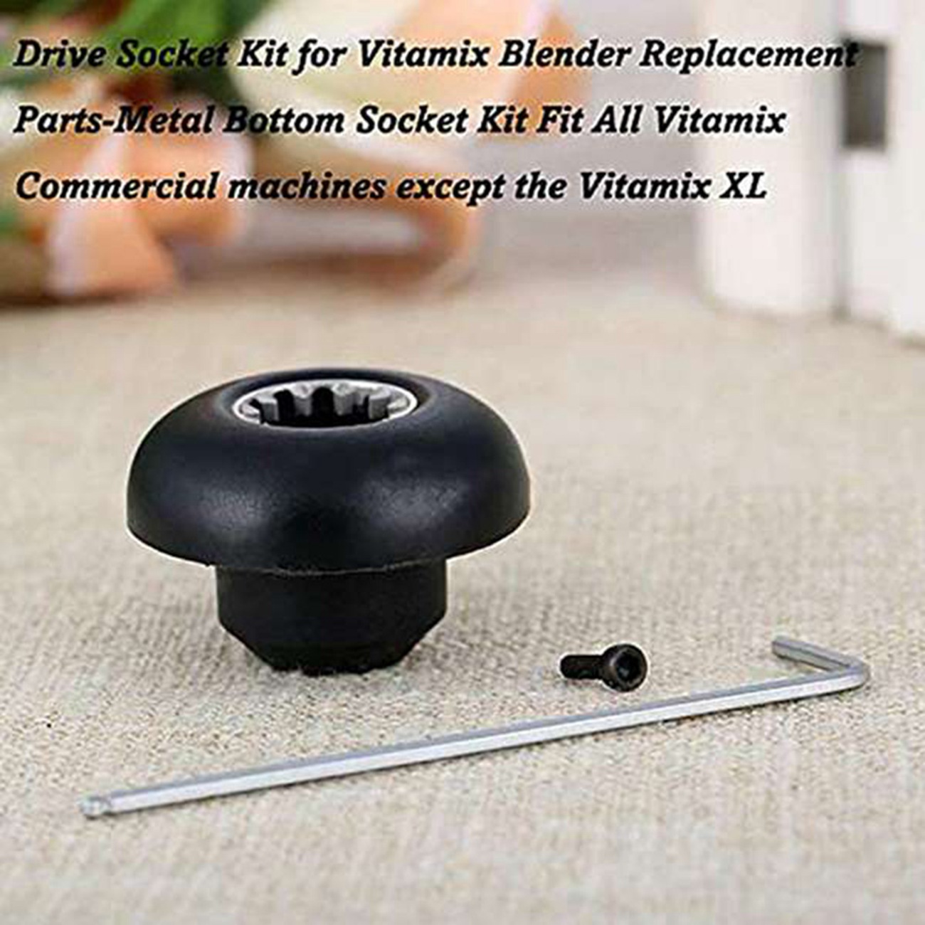 1 Set of Metal and Plastic Black Blender Drive Socket Replacement Kit for Vitamix Blender Spare Parts with Wrench. 
