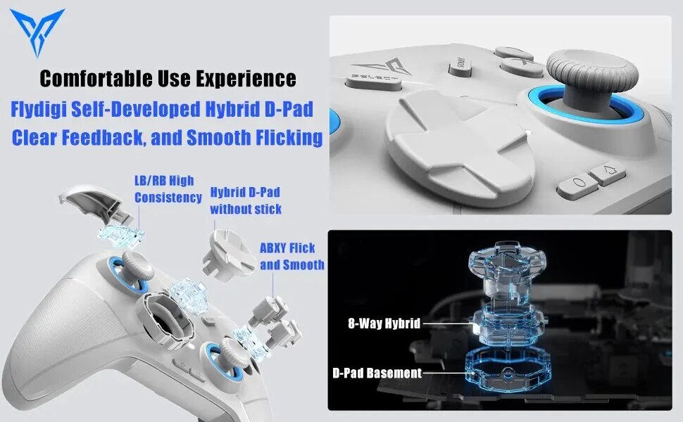 Flydigi Direwolf Wireless/Wired Gaming Controller Bluetooth Hall Lineness Function Controller for Windows PC Nintendo Switch. 