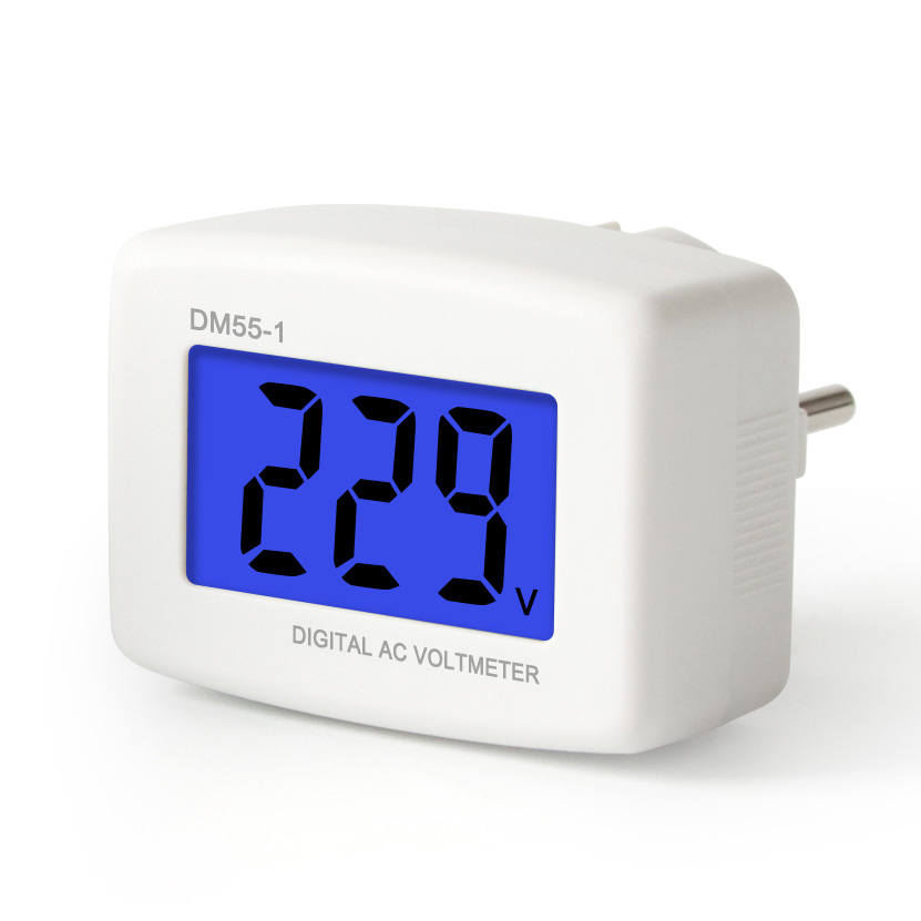YIERYI DM55-1 Tester Plug-in Voltmeter 110V-300V Digital Voltmeter EU Plug. 