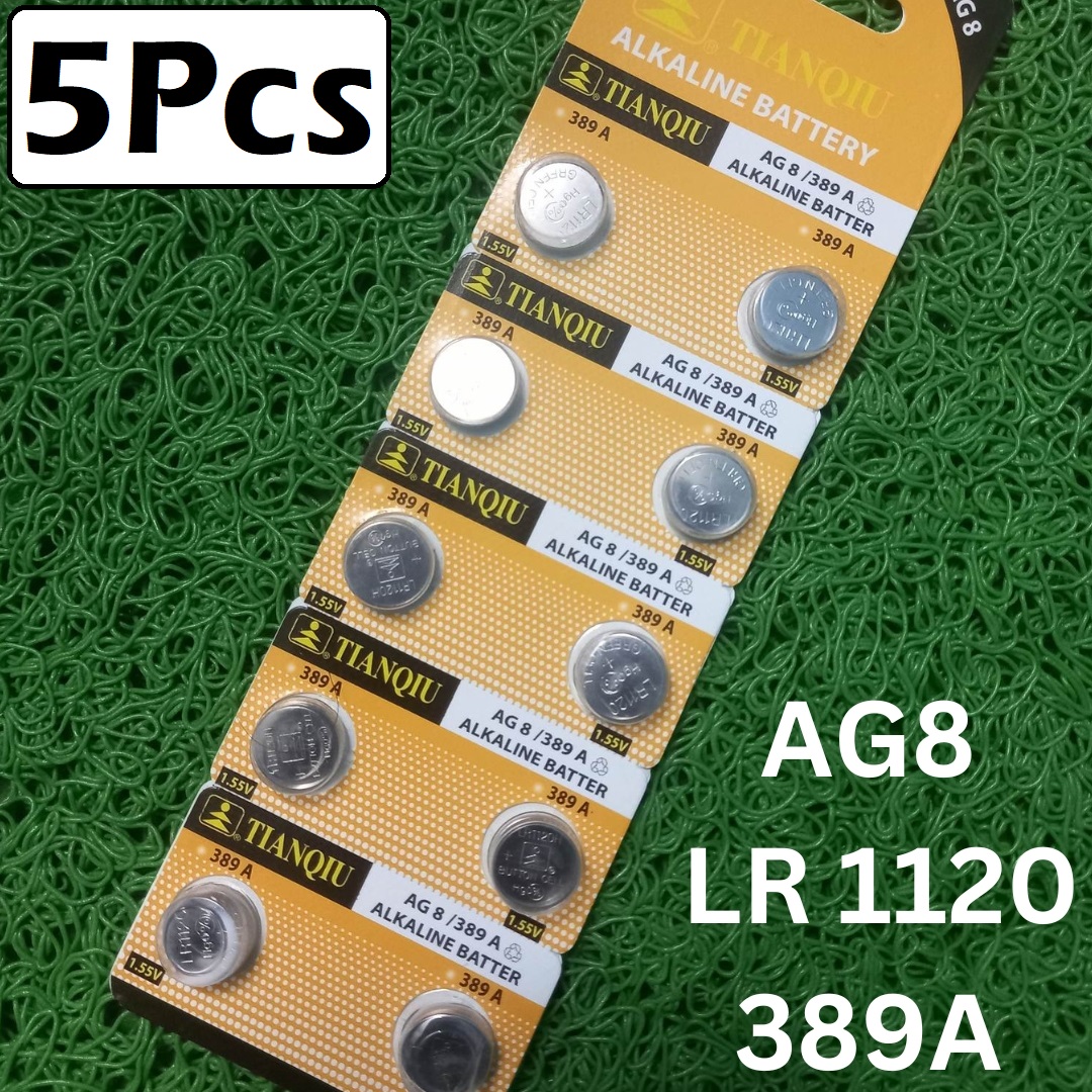 5Pcs- AG8 389A LR1120H Button Battery LR1120H Button Cell Battery LR1120H Battery 1.5V 389A C-oin Cell Battery AG8 Battery 1.5V Battery For Watch Calculator Clock. 