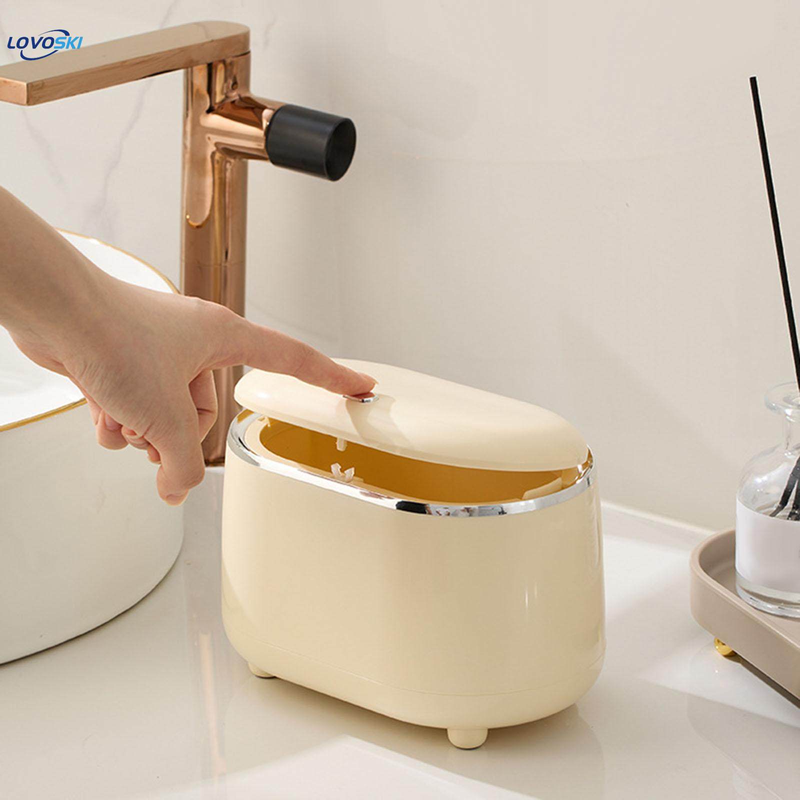 Mini Tabletop Trash Can with Lid Countertop Trash Bin. 