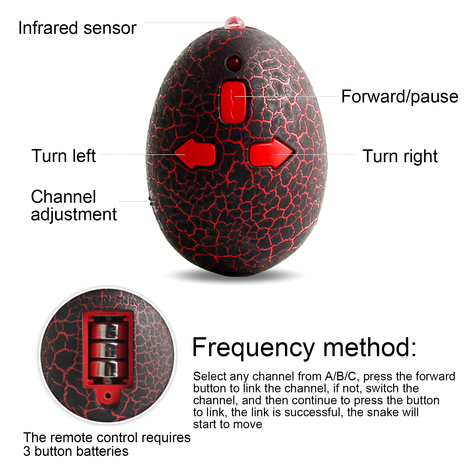 Infrared Remote Control Simulation Snake Realistic Modeling Animal Spoof Toy. 