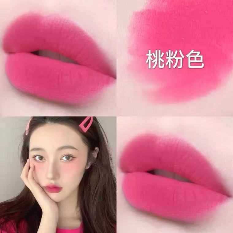 Two rose-colored women's groups: peach, pink, velvet, matte, plum, lipstick, dragon fruit, daily whitening lipstick women