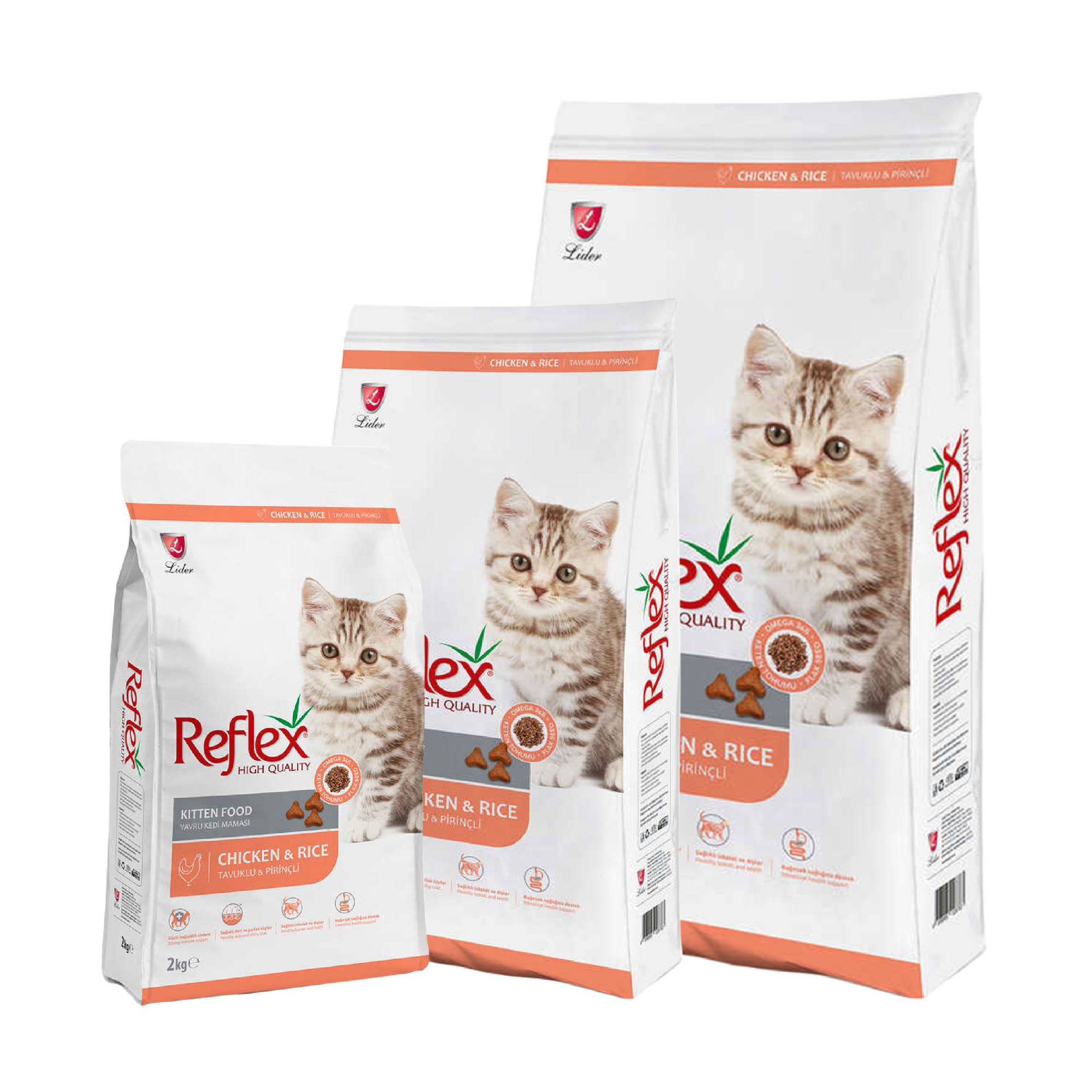 REFLEX High Quality Kitten Cat Food with Chicken & Rice (2KG). 