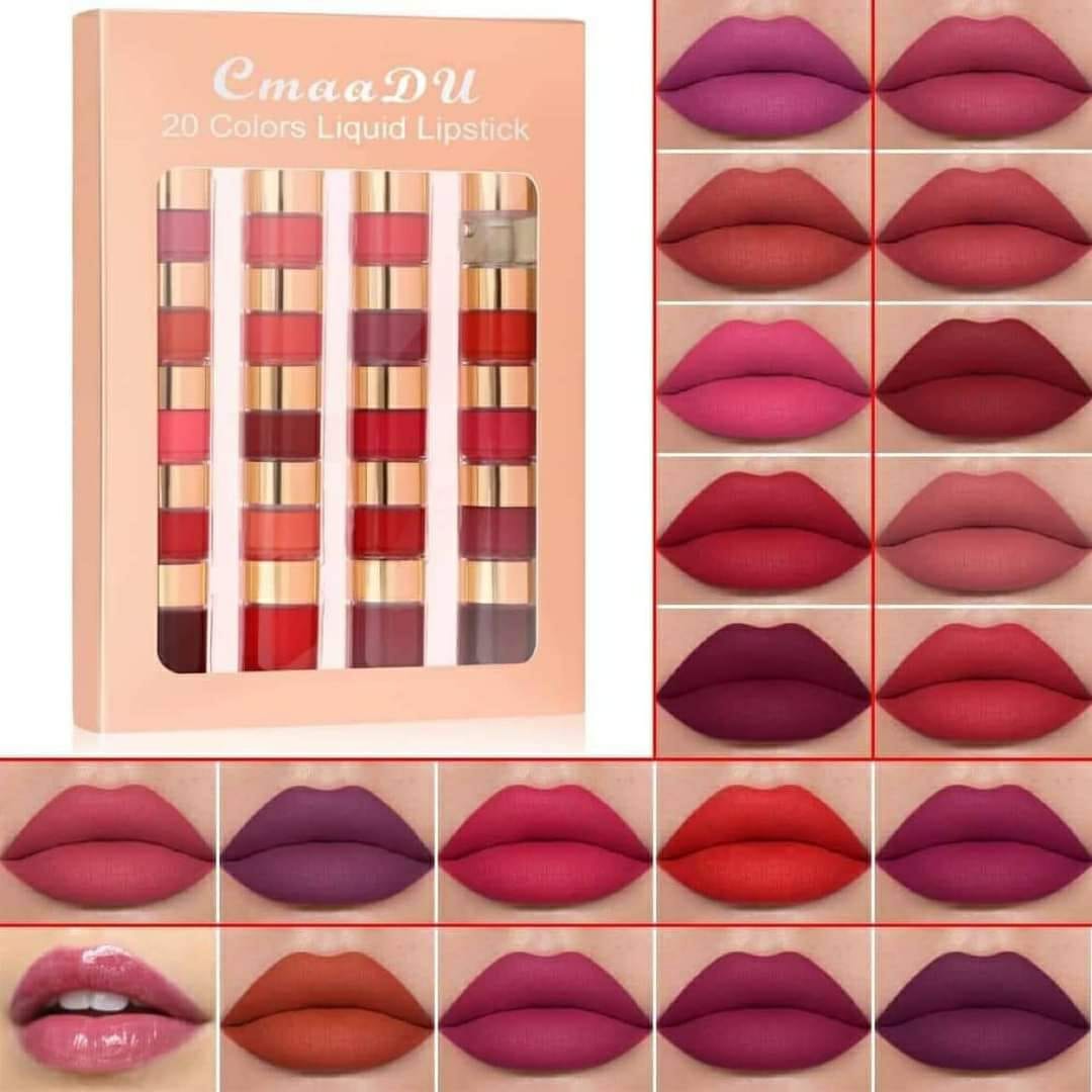 CmaaDu 20 Color Liquid Lipstick Set. 