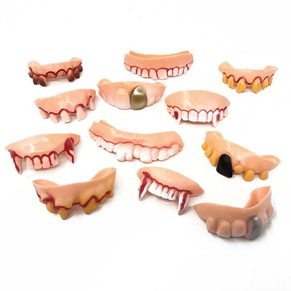 Halloween Simulation Denture Funny Soft Braces Rotten Teeth Cosplay Tricky Props. 