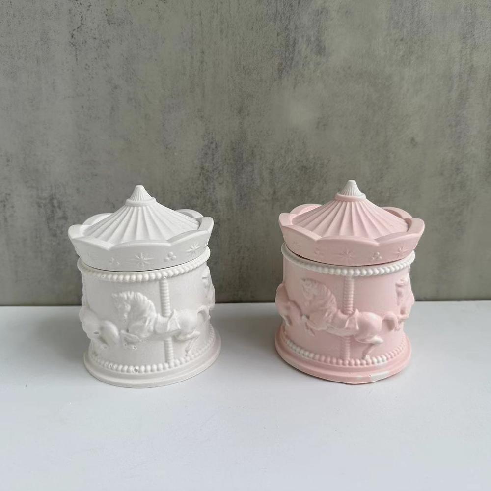 Carousel design Carousel storage jar Functional Removable Non-toxic Silicone mold storage box Versatile Plaster dripping glue