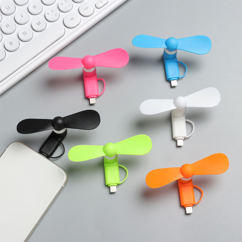 Portable Phone Fan 2 in 1 Type-C Small Mini Fan for Mobile Phone. 