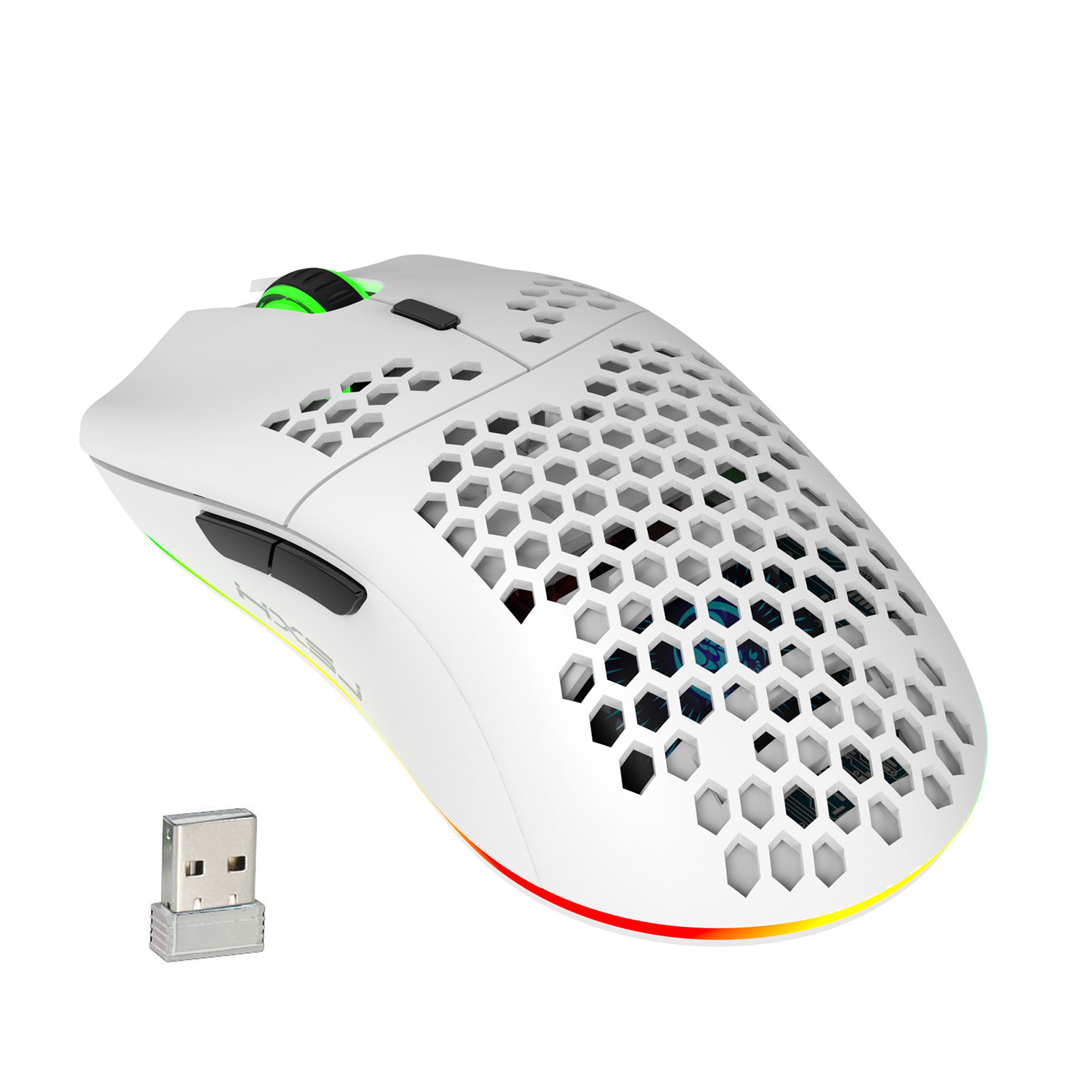 HXSJ T66 RGB 2.4G Gaming Mouse RGB Lighting Charging Mouse with Adjustable DPI Ergonomic Design. 