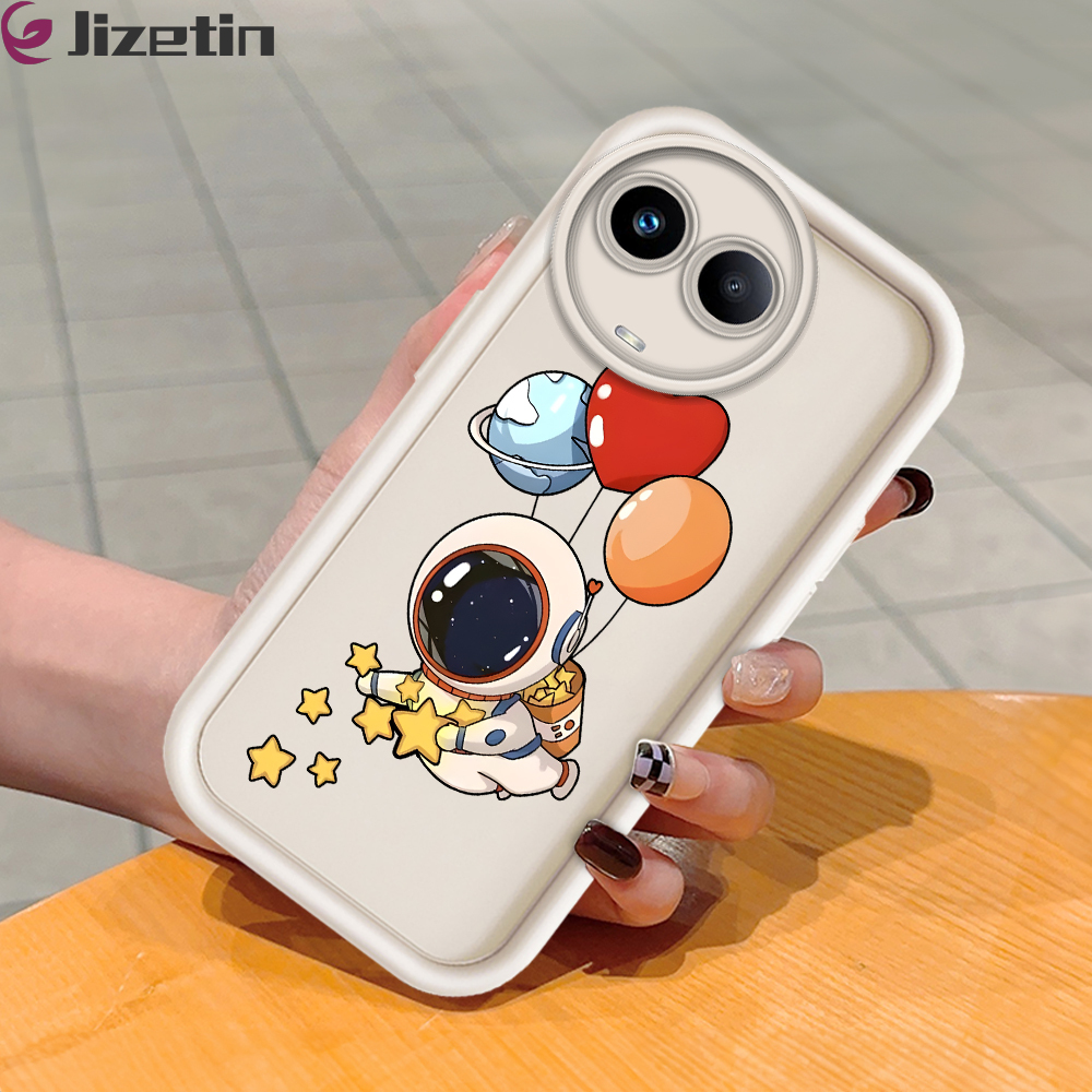 Jizetin for Realme 11 5G Back Cover Star Astronaut Ladder Camera Soft Rubber Mobile Phone Case