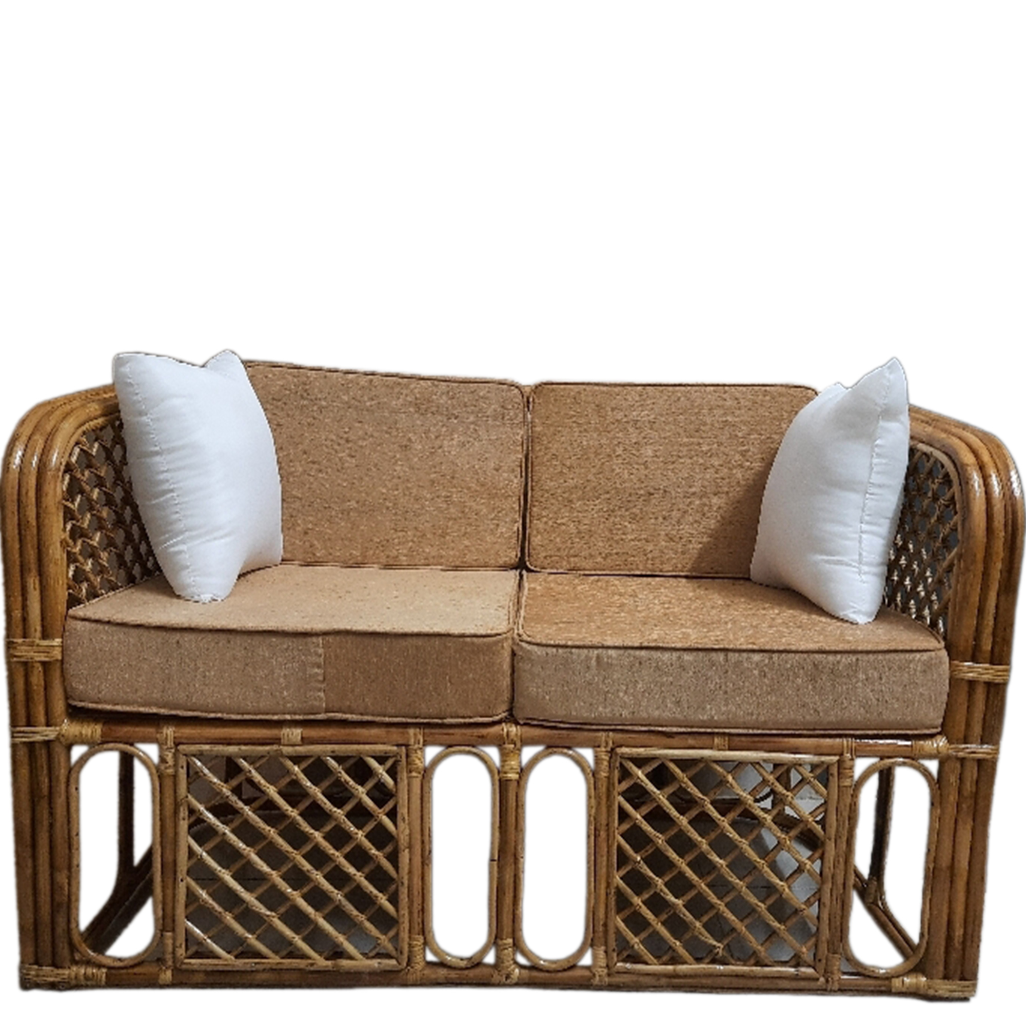 (40 Inches) 2 Seats Carpet Sofa Set  With Foam & Cover Of Rattan Cane  -Stylish & Modern Design (কাপড়ের রঙ ও ডিজাইন পরিবর্তনশীল) -  Sofa Set. 