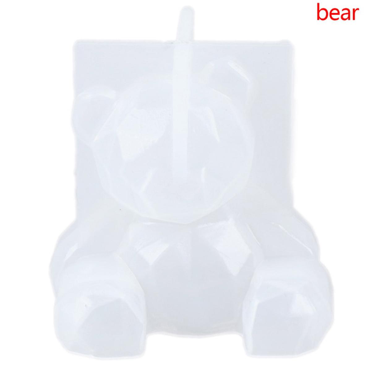 3D Silicone Animal Mold Diy Geometry Stereo Bear Deer Cat Tiger Orangutan Mold Decoration Ornament Mold Cake Tool