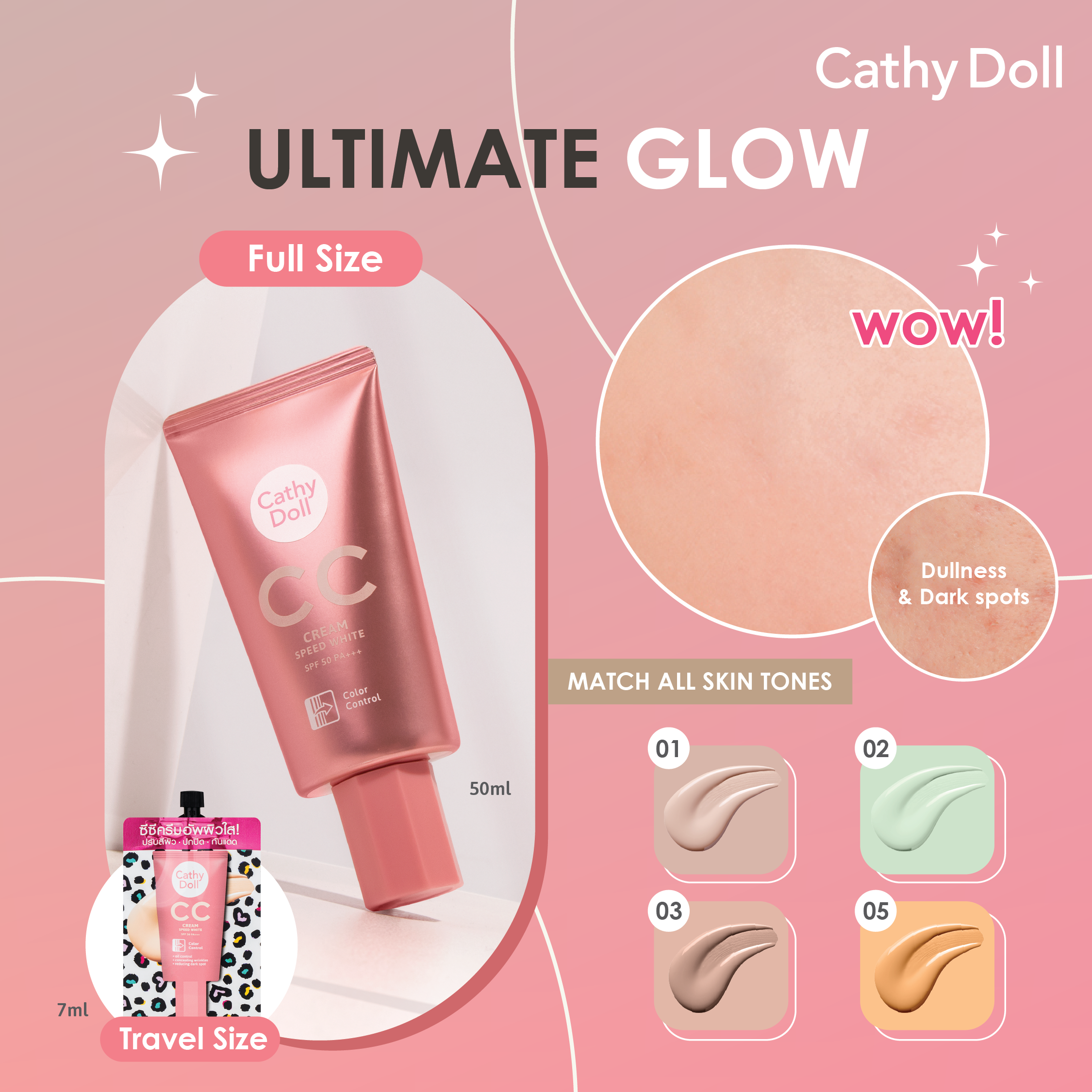 CC Cream SPF50 PA+++ 50ml Cathy Doll (M) Speed White Shade 2 Green. 