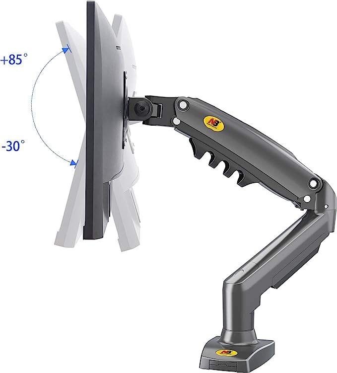 NB F80 North Bayou Monitor Desk Mount Stand Full Motion Swivel Monitor Arm with Gas Spring for 17-30'' Computer Monitors (Within 4.4lbs to 19.8lbs). 