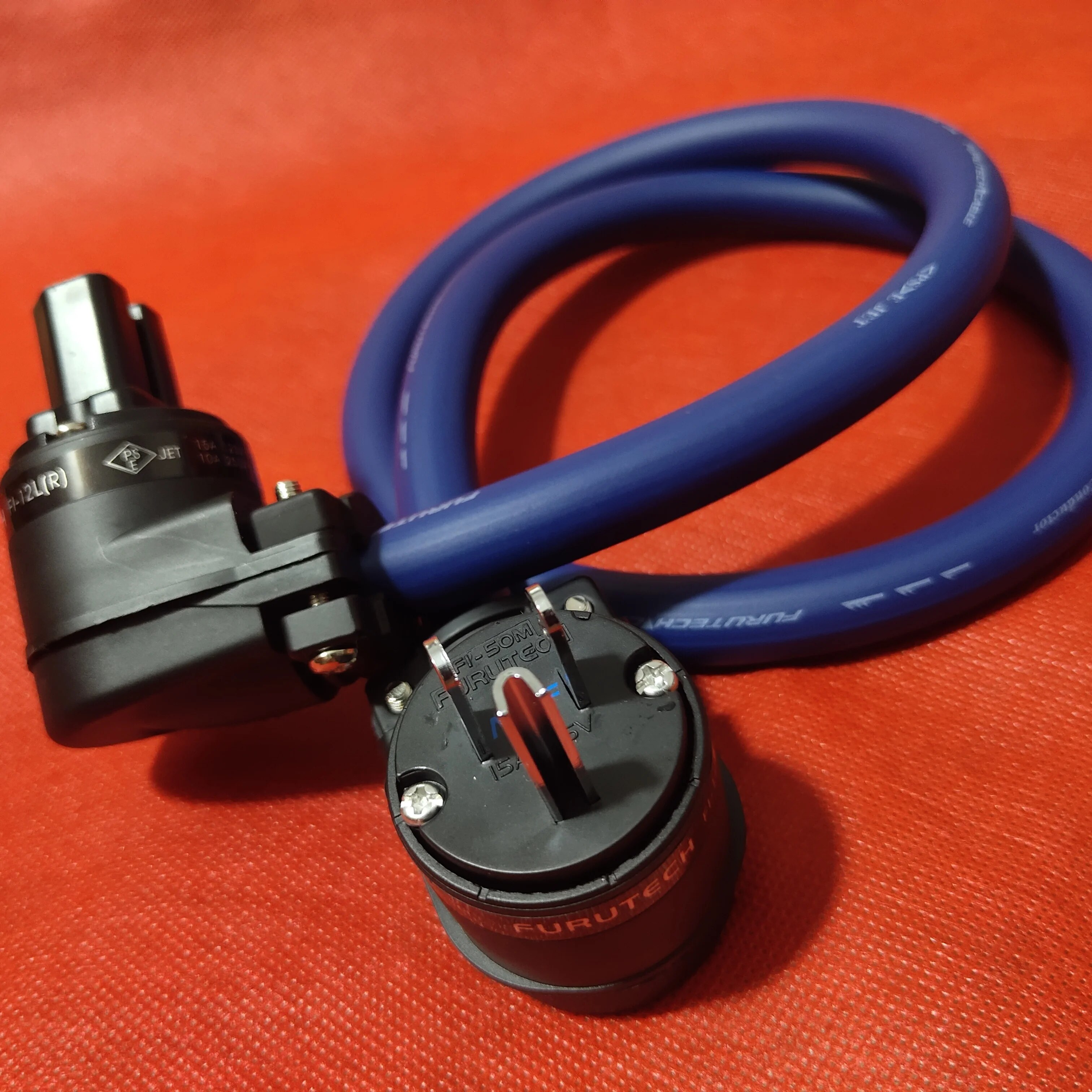 FURUTECH 3ts20 Alpha-OCC Conductor Flagship Fever Power Cord Cable with Original Rhodium Plated 7-Type 90° Elbow EU/US Plug. 