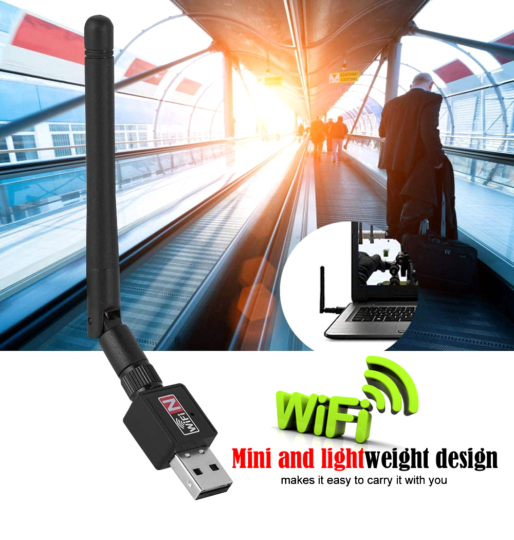 Network Adapter USB2.0 Wifi Receiver, Realtek 2.4 GHz 300Mbps Wireless Network WiFi Card Adapter for Windows 2000 / XP/Vista / 7/8 / 10 / Linux, Support 802.11b/g/n. 