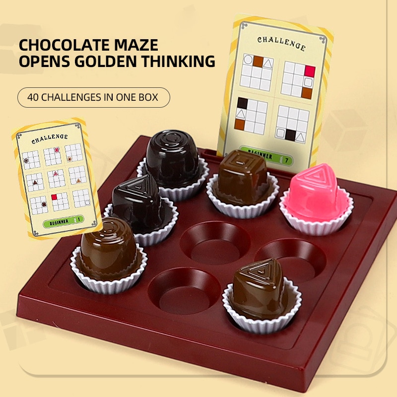 Children chocolate puzzle game chess intelligence chocolate puzzle parent-child interactive board game early education toy. 