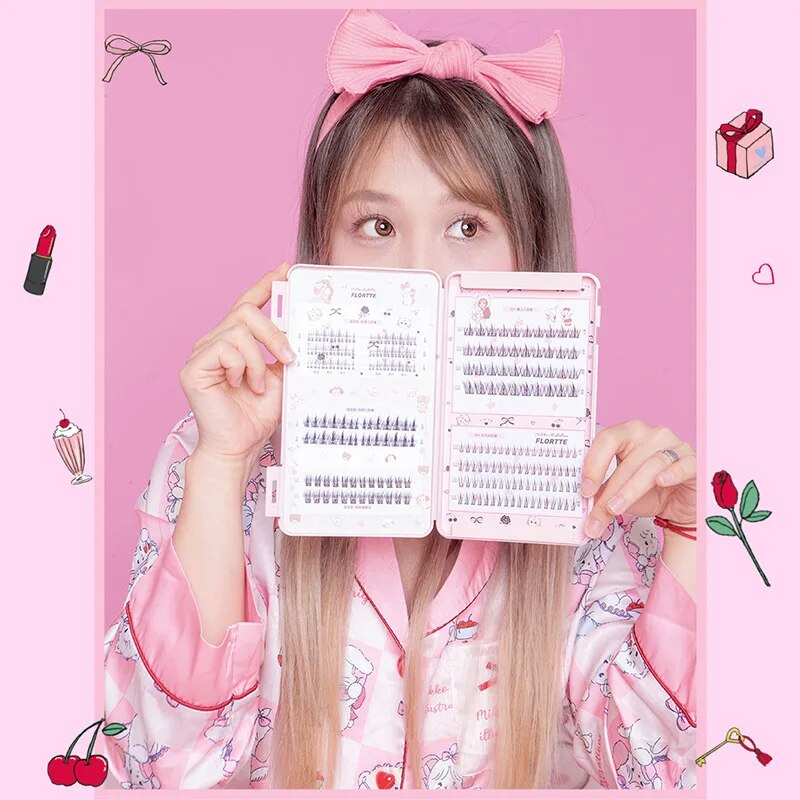 FLORTTE Flower Loria MIKKO Joint False Eyelash Book Single Cluster Lazy False Eyelashes. 