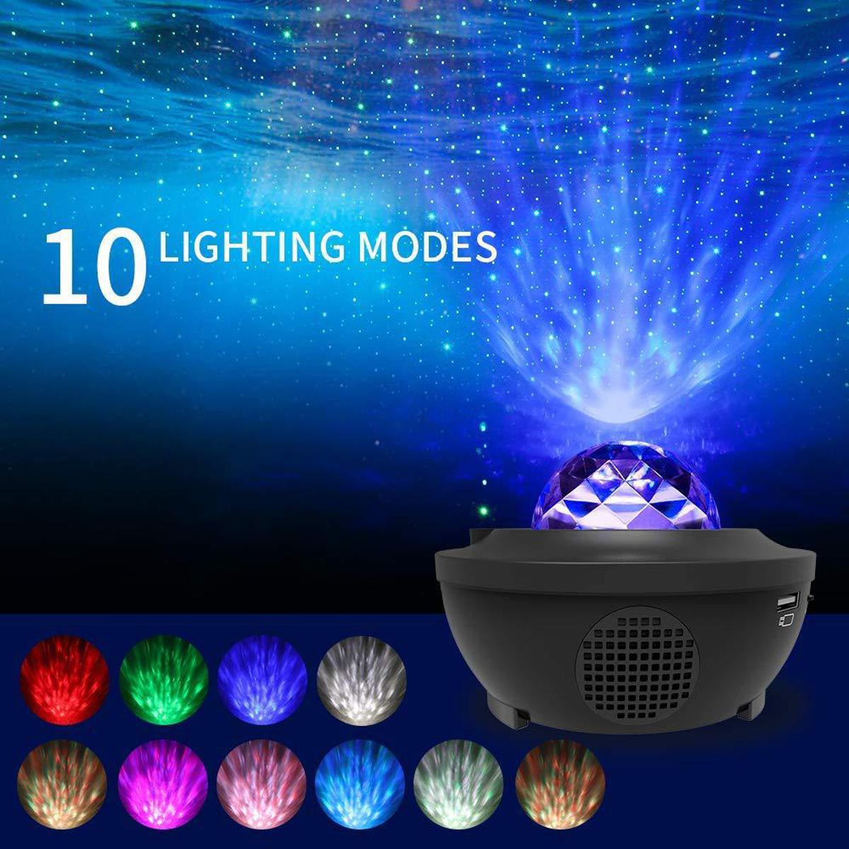 Music Sound Starry Sky Projector Music Voice Control bluetooth LED Night Light USB Projection Lamp for Party Lamp. 