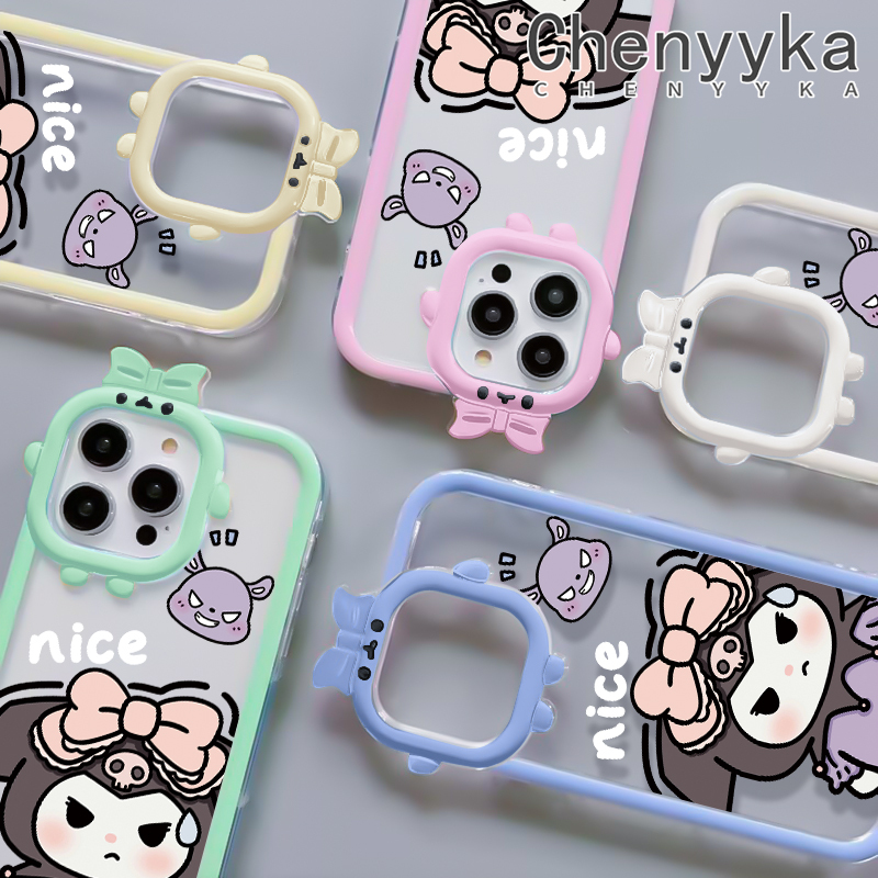 Chenyyka For OPPO A16K A16E A16 A16s A54s Case Cartoon Cute Kuromi Colorful Little Monster Camera Lens Soft Silicone Transparent Phone Cases Fashion Clear Shockproof Protective Case. 