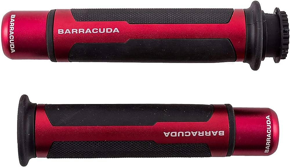 Barracuda Italian Design Handle Grip with Metal Handlebar Ends with Aluminium Insert for Bikes and Motorcycle, Metallic Multicolor. 