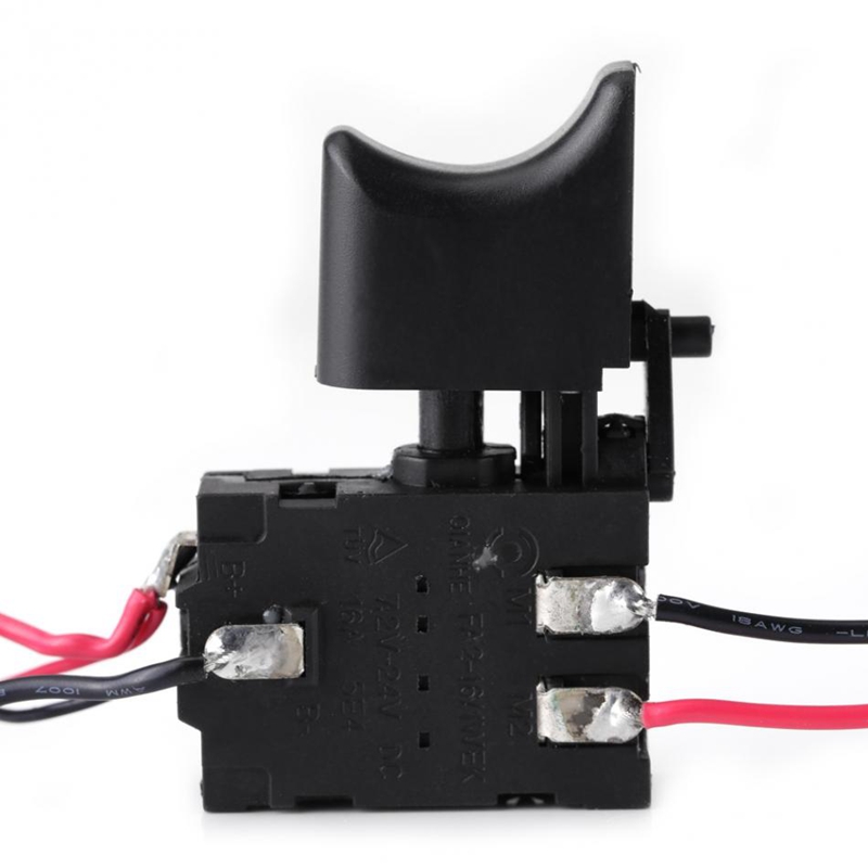 DC 7.2 V - 24 V 16A Electric Drill Control Switch Cordless Trigger Switch with Small Light for  Tool. 