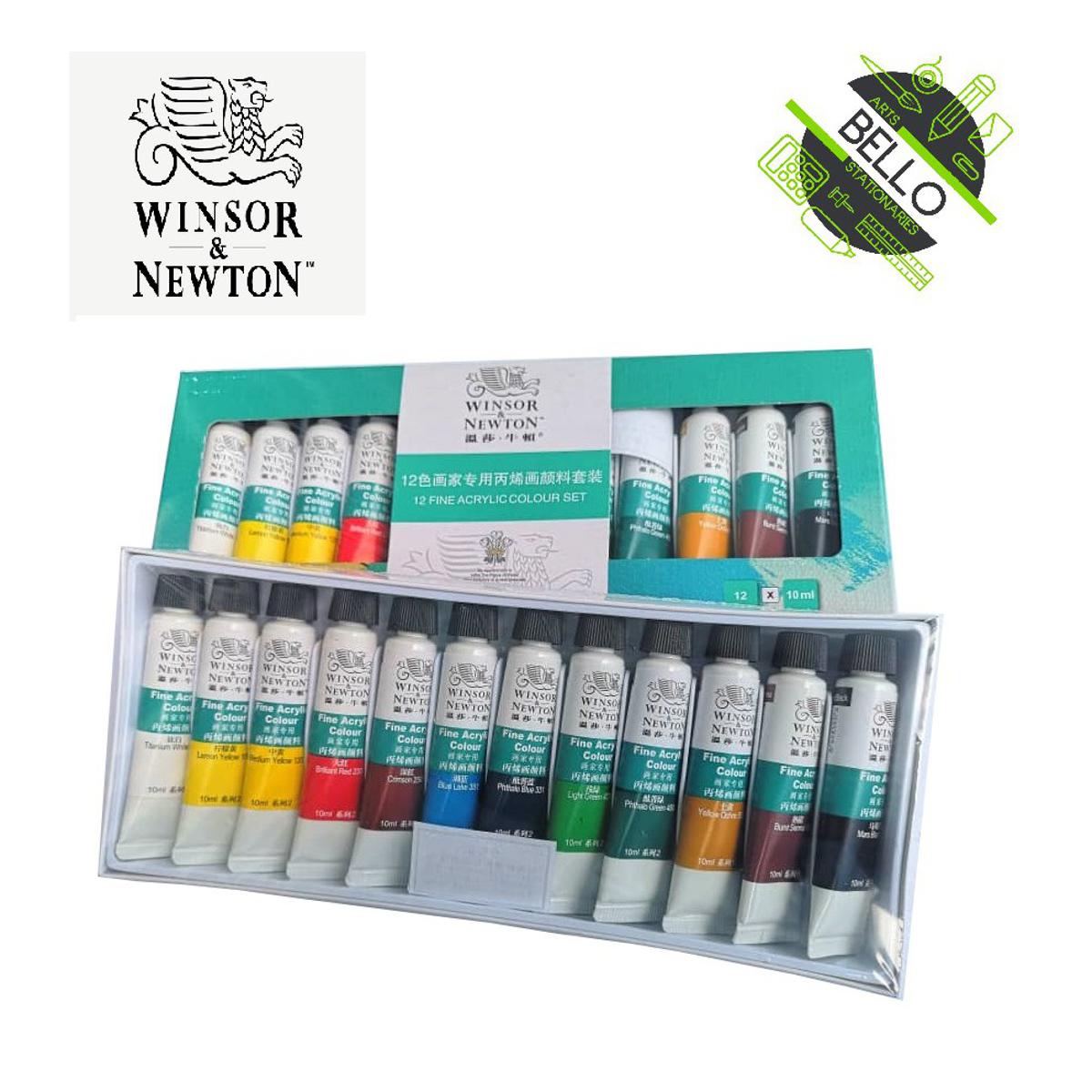 Winsor Newton Fine Acrylic Colour Set 10ml 12/ 18/ 24 Paints Set