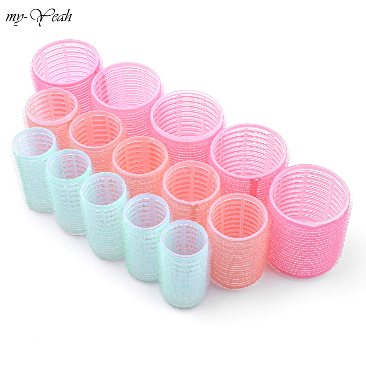 6Pcs/Set Hair Roller Multiple Size Natural Curls Bang Curlers Self-adhesive Roller Fluffy Hair Home Use DIY Styling Tools. 
