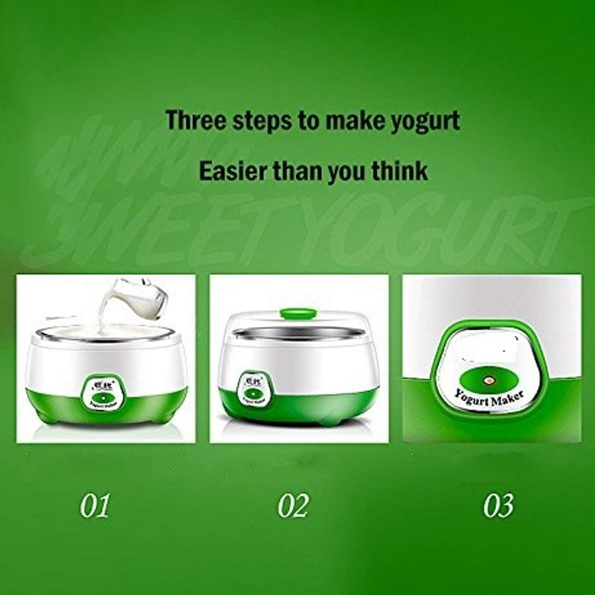 15W (ABS + PP) Material Automatic Yogurt (Doi) Maker with 8-15 Hours Preparation Time  - 1L. 