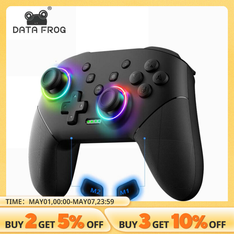 DATA FROG Wireless Controller For Nintendo Switch OLED/Lite Console Pro Gamepad with 1000Mah Battery Programmable Turbo Function
