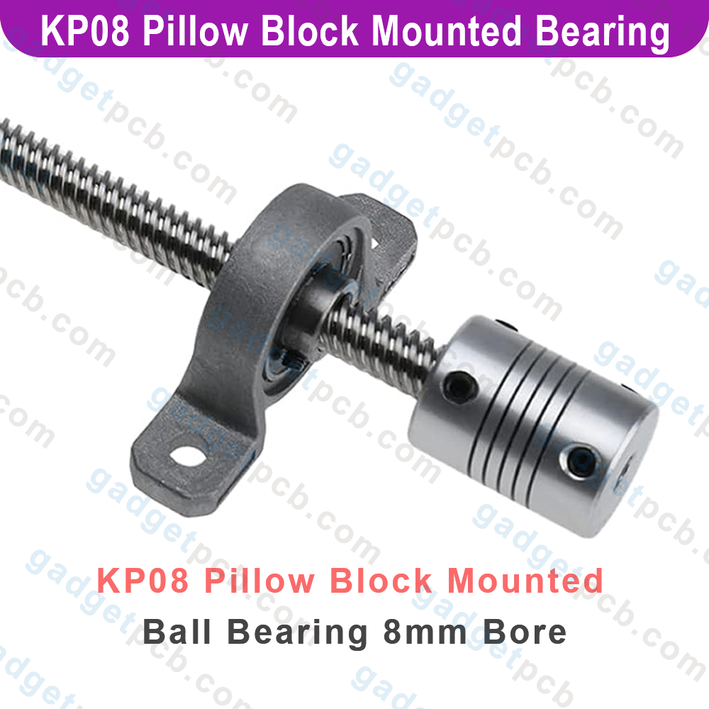 Zinc Alloy KP08 P08 Pillow Block Mounted Ball Bearing 8mm Bore Diameter For CNC Machine 3D Printer All Kinds Of Electronics Projects. 