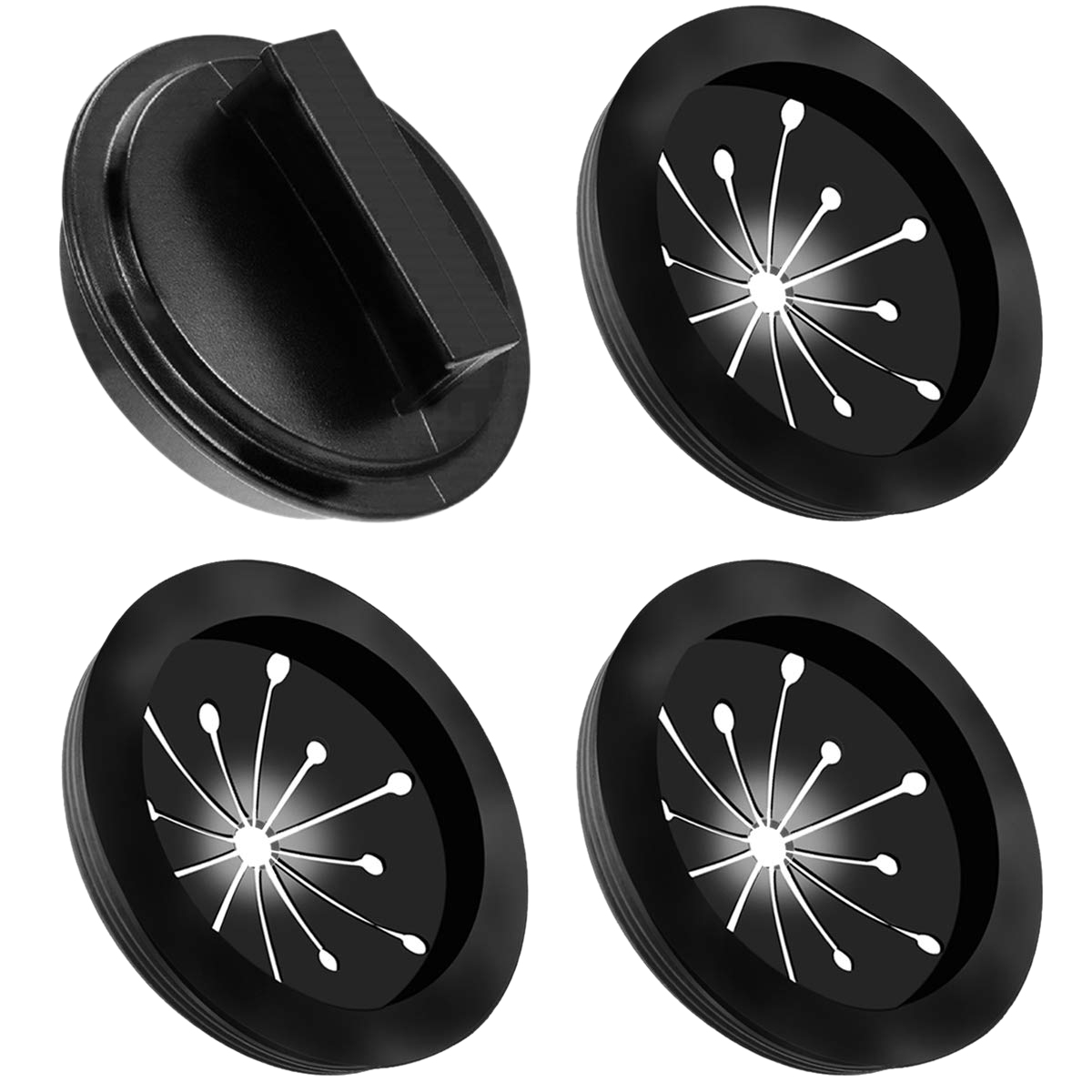 Splash Guards and Stopper Set 4 Pack(3+1), Food Waste Disposer Accessories Multi-Function Drain Plugs Splash Guards for Whirlaway, Waste King, Sinkmaster