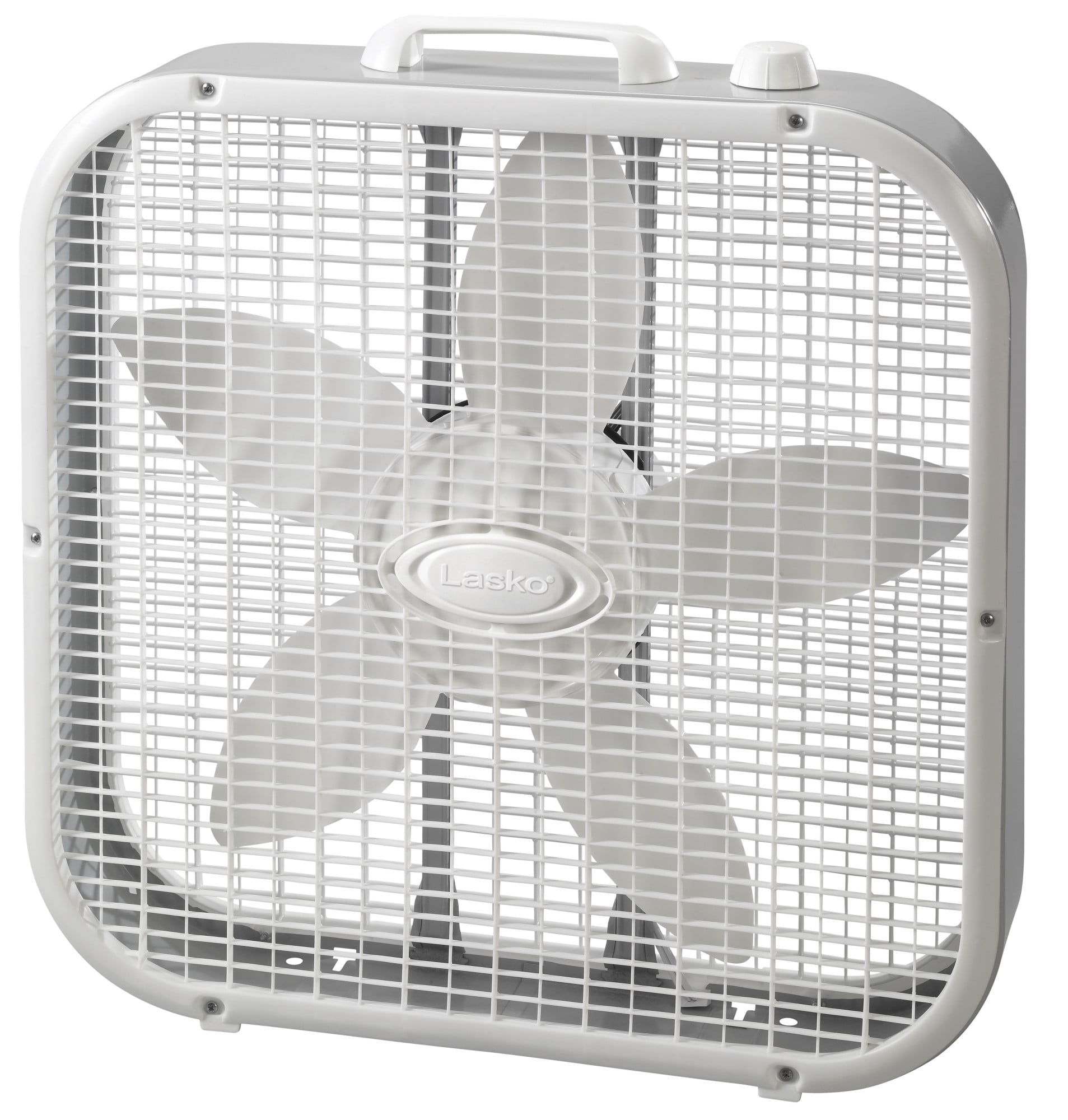 Lasko 20 Energy Efficient 3-Speed Box Fan with Carry Handle, 22 H, White, 3733, New