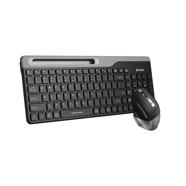 A4tech Fstyler FB2535C Multi-mode Wireless Keyboard & Mouse Combo - Bluetooth/2.4G - Ultra-Slim Keycap - Compact Size - Rechargeable Mouse - For Windows / Android / Mac / iOS - Smokey Gre (Bluetooth & Wireless with one years warranty) Combo Keyboard Mouse. 