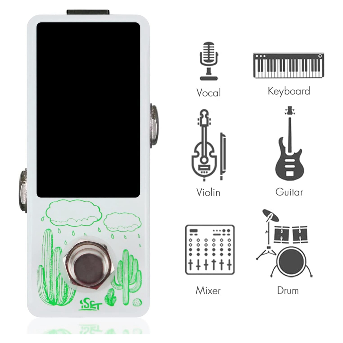 ISET Guitar Tuner Pedal High Precision Chromatic Auto with LCD Display for Guitar Bass Volin True Bypass. 